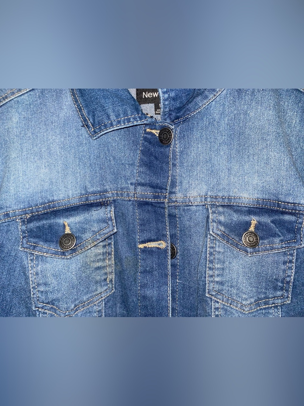 New look Size 1X blue Women Jean jacket - Picture 2 of 3